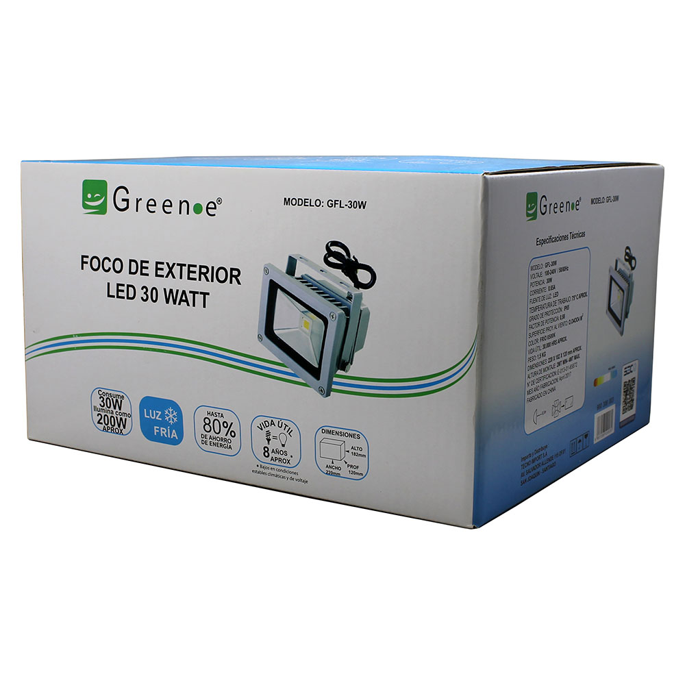Foco Exterior Led 30w Luz Fr&iacute;a