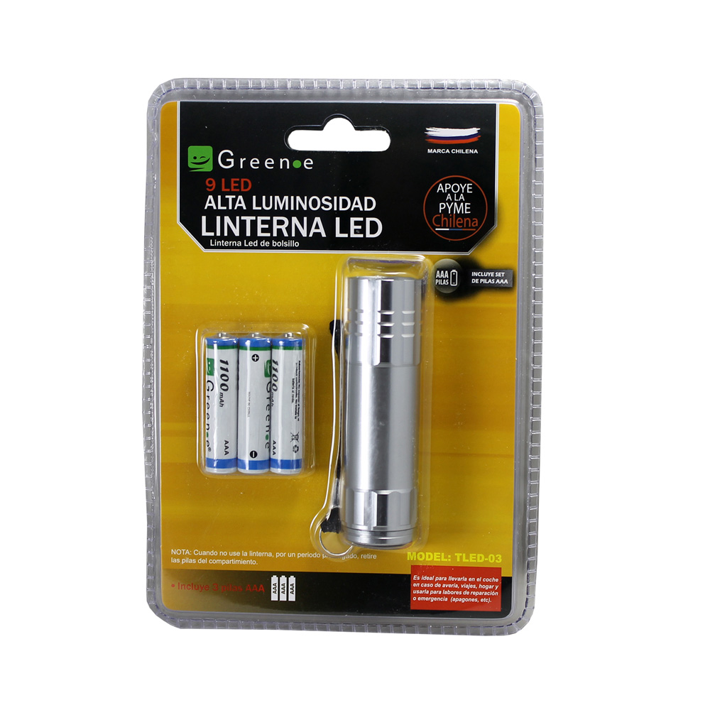 Linterna 9 Led Silver