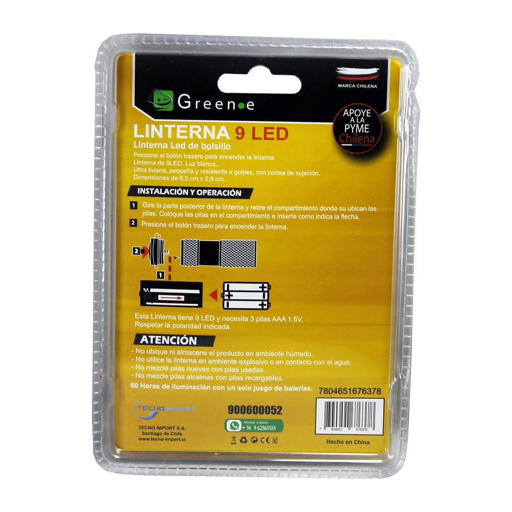 Linterna 9 Led Silver