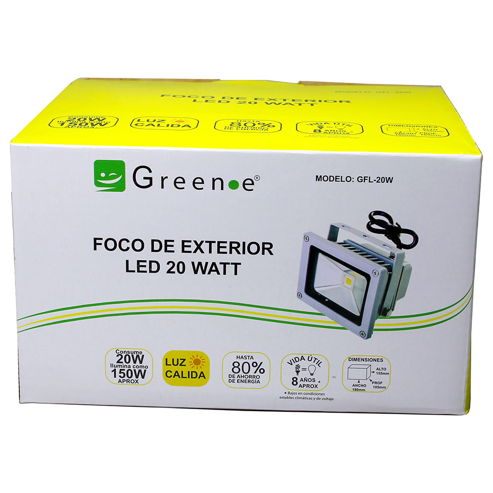 Foco Exterior Led 20w Luz C&aacute;lida