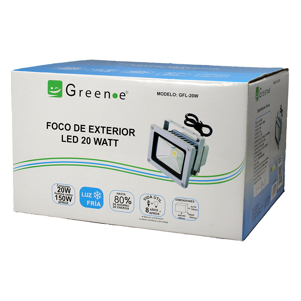 Foco Exterior Led 20w Luz Fr&iacute;a