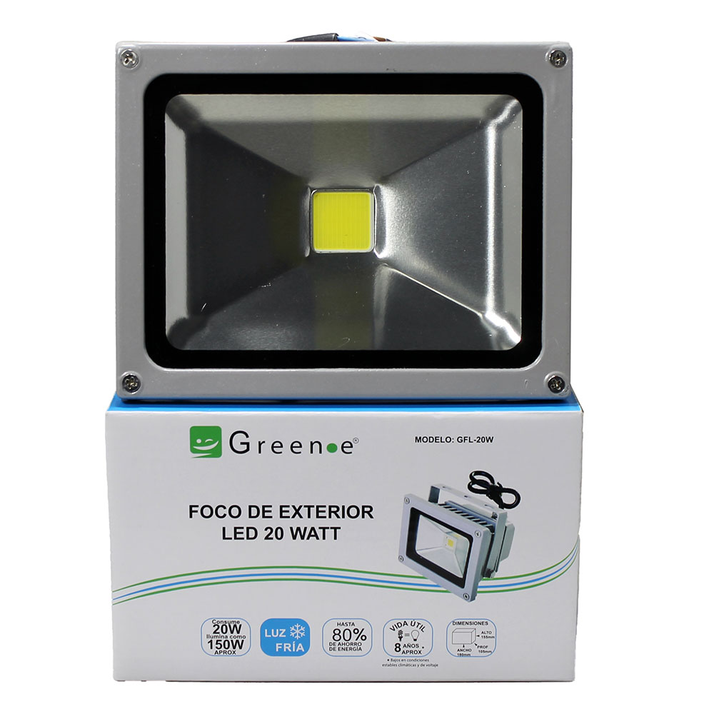 Foco Exterior Led 20w Luz Fr&iacute;a