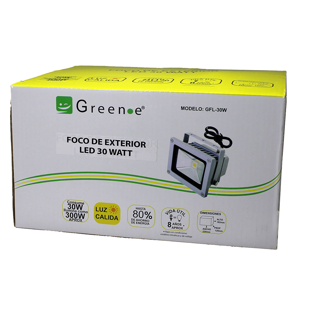 Foco Exterior Led 30w Luz C&aacute;lida