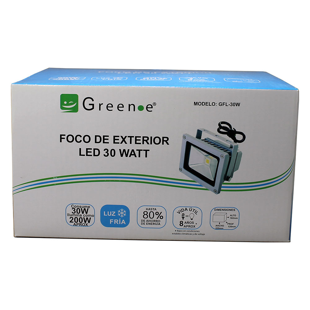 Foco Exterior Led 30w Luz Fr&iacute;a