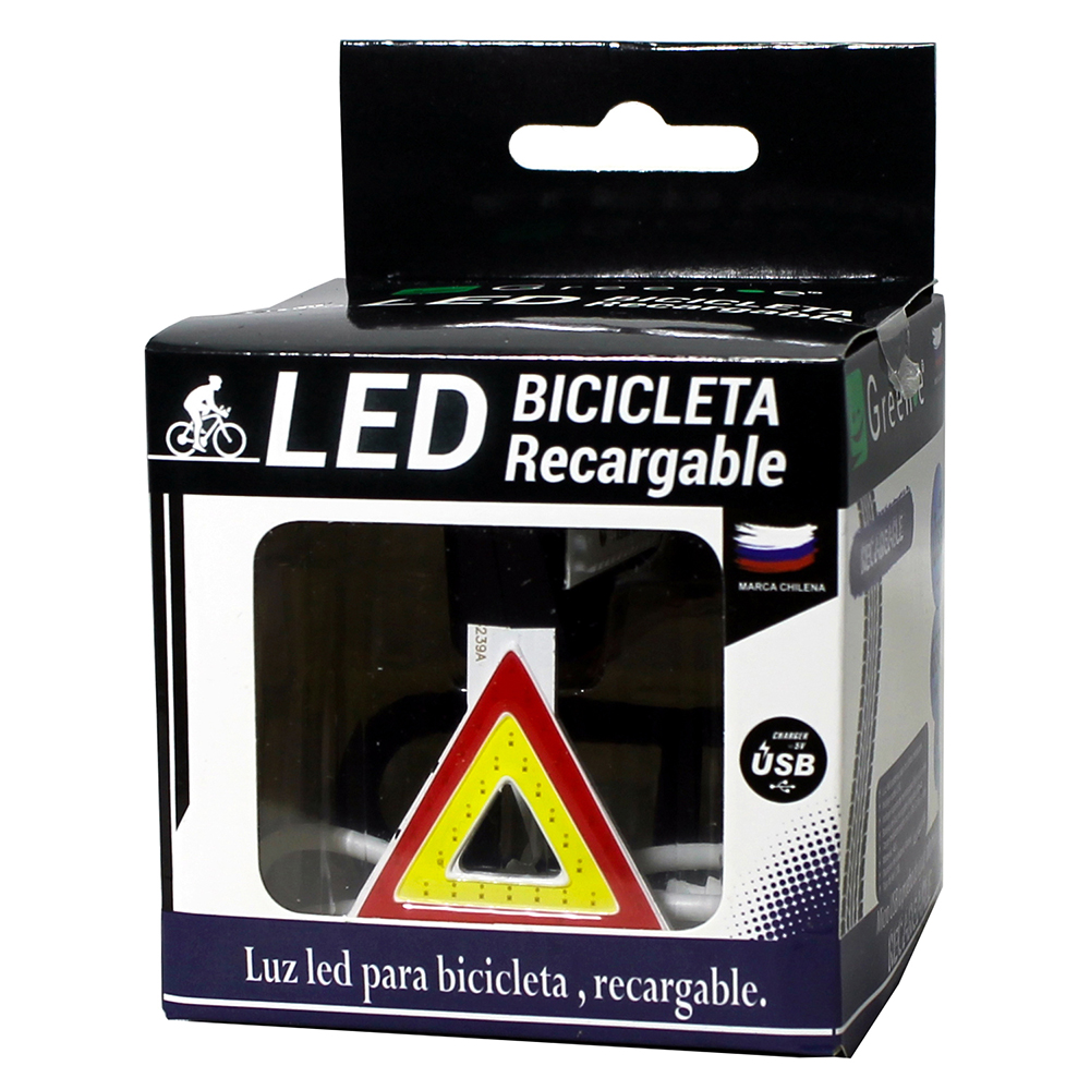 Luz Led Recargable Bicicleta Triangular