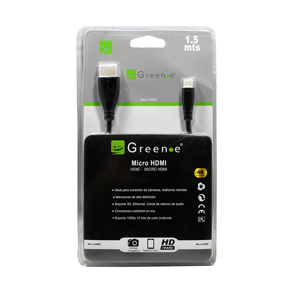 Cable HDMI-MICRO HDMI 4K / 1,5 mts