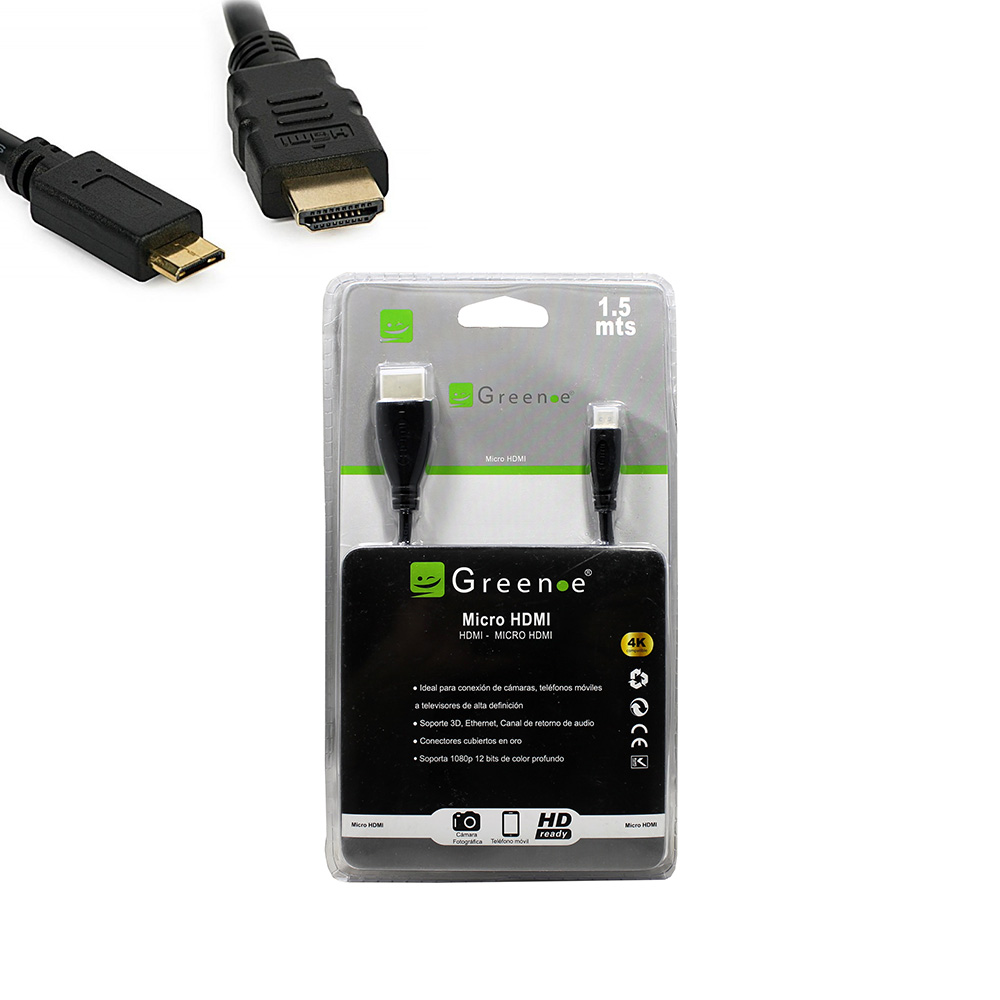 Cable HDMI-MICRO HDMI 4K / 1,5 mts