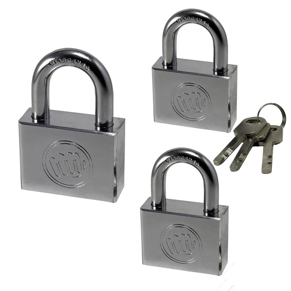 Set Candados Acero 40mm x 2 Unidades /50mm x 1 Unidad