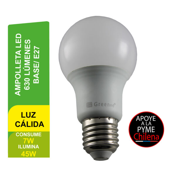 Ampolleta led de 7w E27 Luz Cálida x 20 unidades - Imagen 5