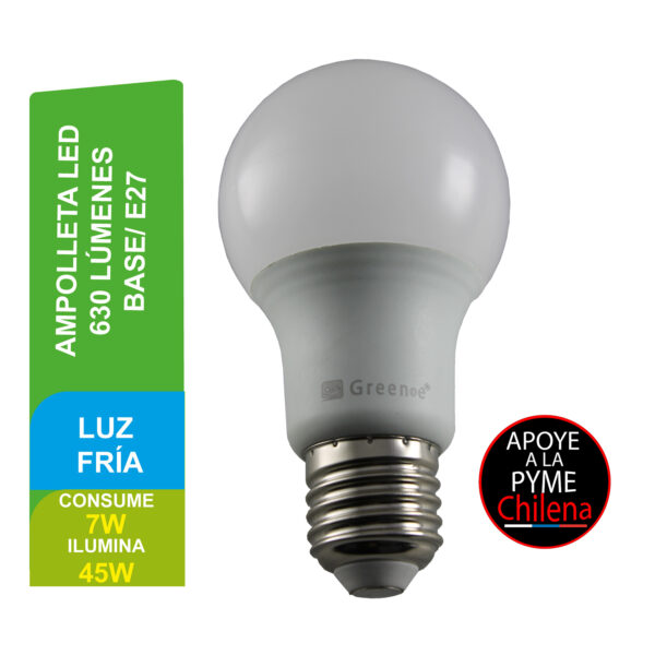 Ampolleta LED de7w E27 Luz Fría x 6 Unidades - Imagen 3