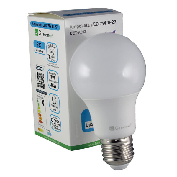 Ampolleta LED de 7w E27 Luz Fría x 3 Unidades - Imagen 2